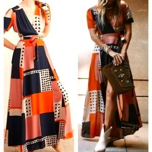 Colorful Geometric Maxi Dress